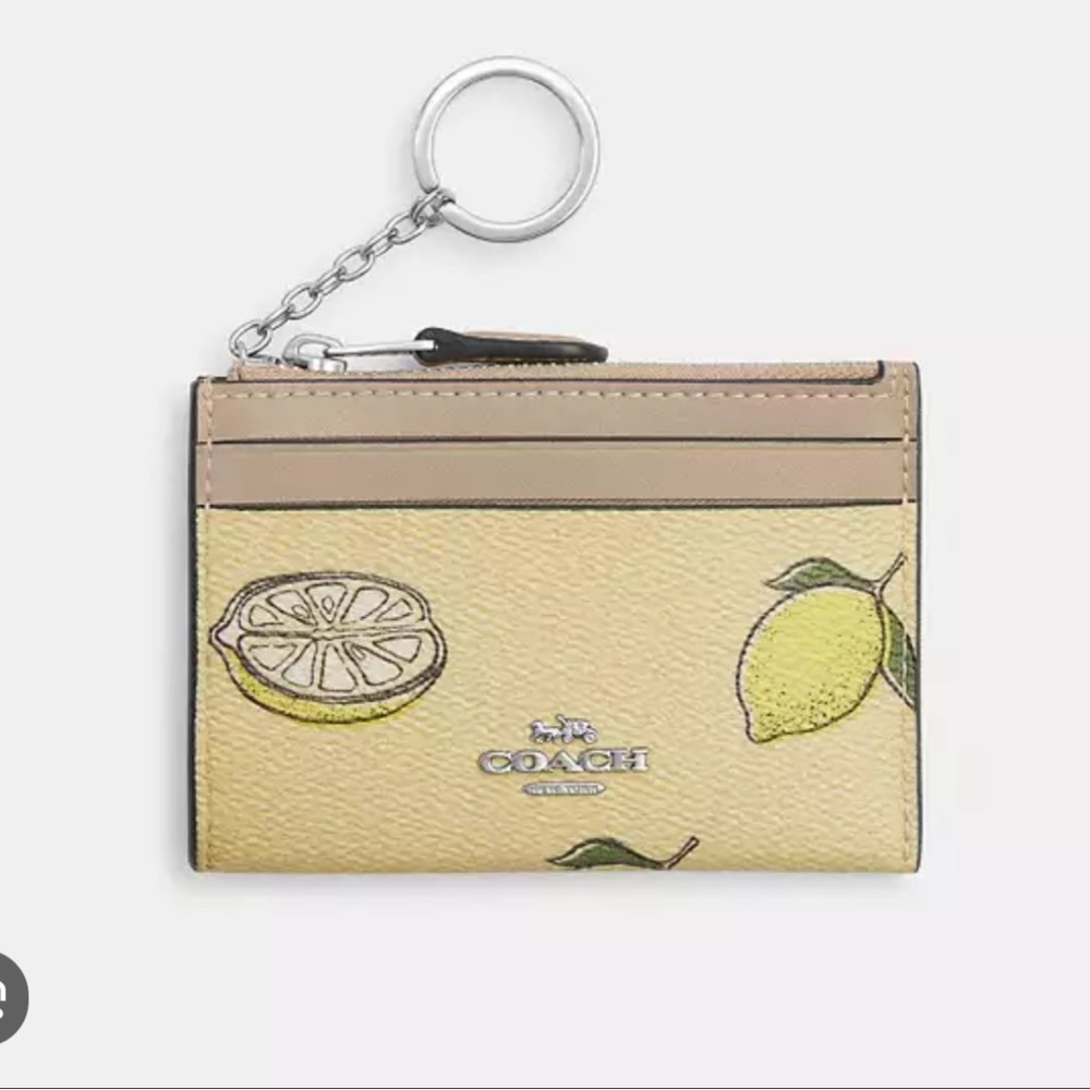 Coach Lemon Design Key & Card Holder